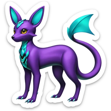 Shiny Aural Umbreon-Amaura-Salandit-Fakémon-fusion (full body) sticker