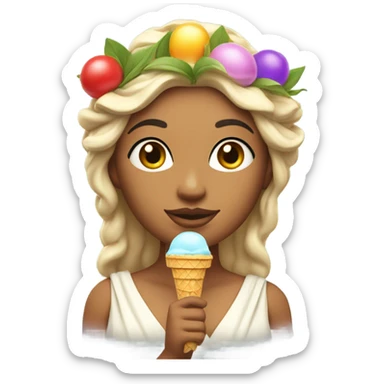 Greek goddess holding ice cream cone sticker