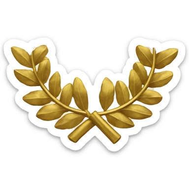 golden laurel wreath with dollar symbols sticker