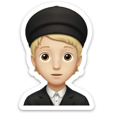 hassidic young boy blond freckles sticker