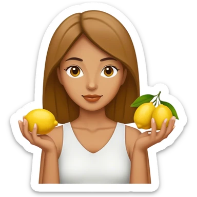 Woman holding lemons sticker