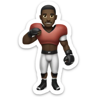Football player with mma gloves  sticker