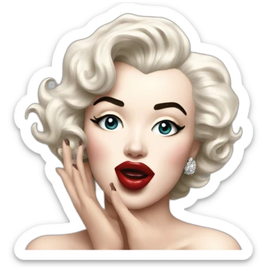 marilyn monroe send kiss with hand sticker