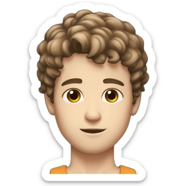 a tall and muscular white boy with short fluffy brown hair and gorgeous dark brown eyes sticker