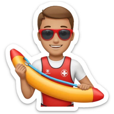 Lifeguard Holding Rescue Tube sticker