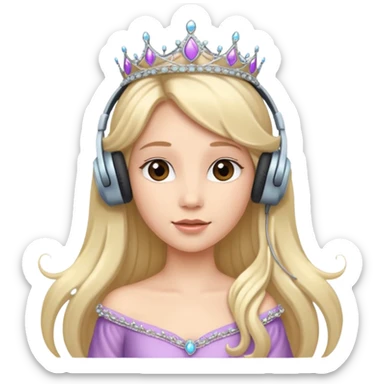 Headphones princess sticker