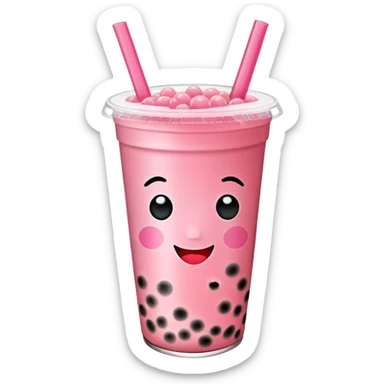 bubble tea made with watermelon juice sticker