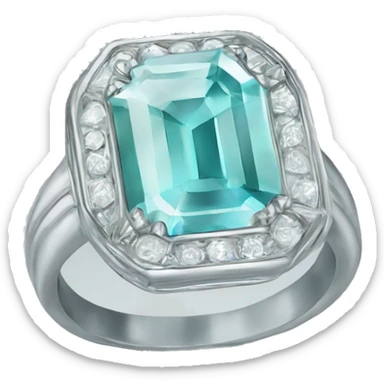 Silver ring with Tiffany diamond  sticker