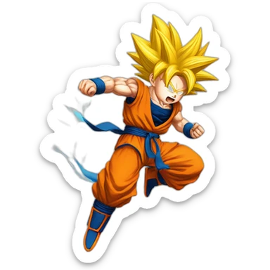 goku in the process of turning super saiyan sticker