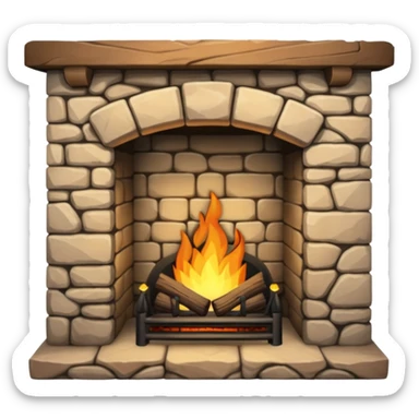 Stone Cottage Fireplace sticker