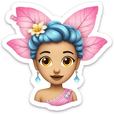 hada madrina vestida de colores rosas con su varita con brillos sticker