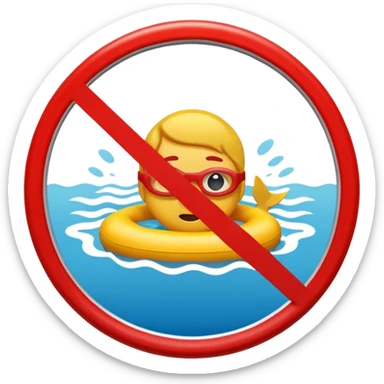 traffic sign style emoji prohibiting swimming sticker