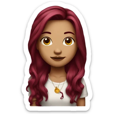 Tattooed girl with long Burgundy hair sticker