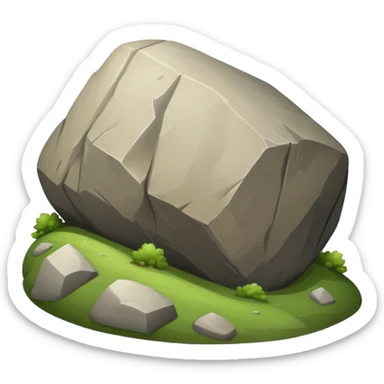 a boulder rolling down a hill sticker