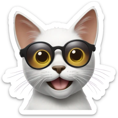 Cat dancing with sunglasses sticker