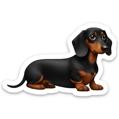 Black and brown dachshund  sticker