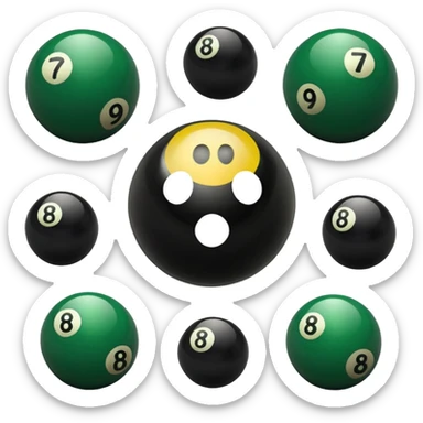 Panther print lucky nine ball sticker