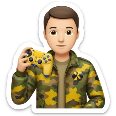 yellow homme-avec-manette-ps4-camouflage not human sticker