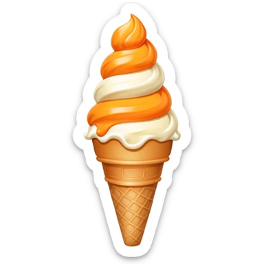Ice cream cone swirl orange creamsicle sticker