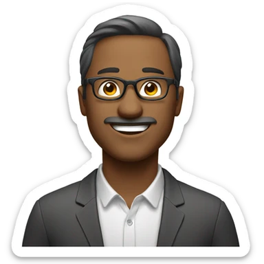 Draw a male emoji, let the man wear glasses and have a smiling face.Let it be a speech bubble and write "Günaydın". sticker