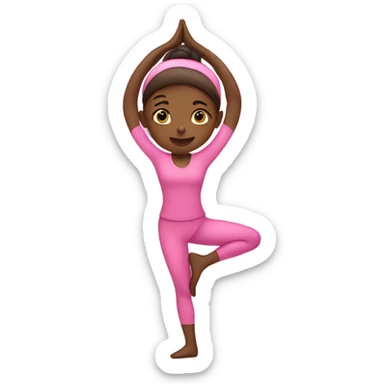 Yoga girl in pink colour outfit sticker