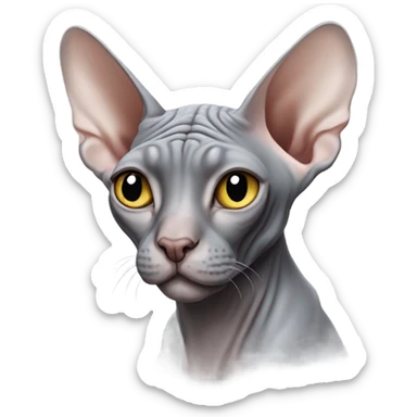 grey canadian sphynx sticker