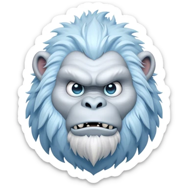 Cinematic Realistic WoW Yeti Portrait, head tilted epicly and inquisitively, showcasing a primal blend of raw might and mystical allure. His thick, shaggy fur in icy whites and pale blues and piercing ice-blue eyes are rendered in meticulous detail under dynamic, frosty lighting, high shine, epic and awe-inspiring, embodying the mystique of the frozen wilderness. sticker