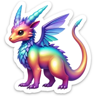 Epic divine legendary complex detailed iridescent gradients aesthetic-Fakémon-creature-scenery sticker
