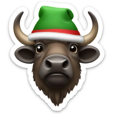 Bison avec un bonnet de Noël  sticker