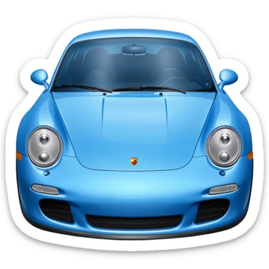2004 blue porsche carrera with eyes on windshield sticker