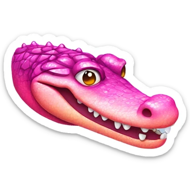Pink ombre crocodile with glitter sticker