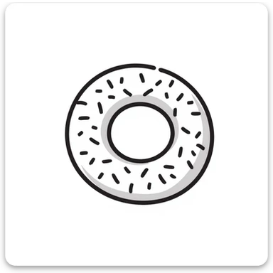 a simit, Turkish sesame bagel, hand-drawn doodle style, black ink lines sticker