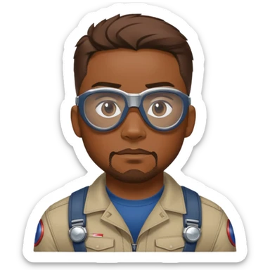 sam wilson with side-whiskers wear safety glasses from  from captain america: civil war sticker