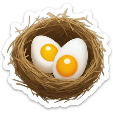 egg in a nest sticker