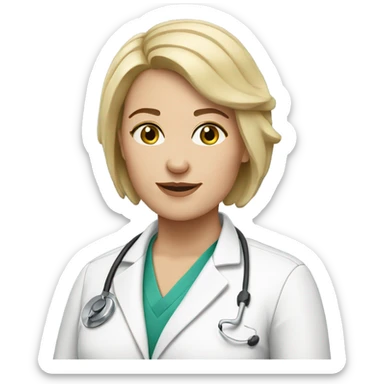  physician white woman short hair sticker