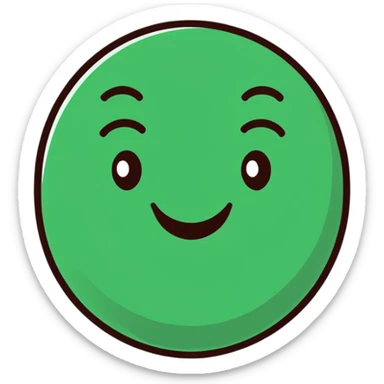Elegant, refined Maya-inspired smiling face emoji, simple clean lines, geometric but beautiful, dark green on white sticker