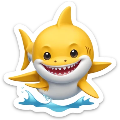 baby shark wearing shoes sticker