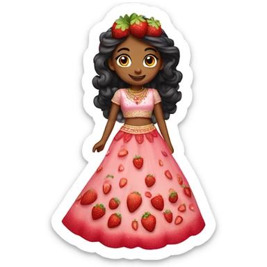 strawberry shortcake in a lehenga  sticker