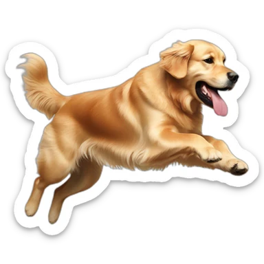 Golden retriever big jump sticker