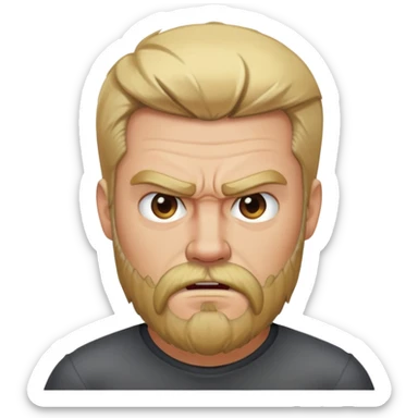angry man with blonde hair and beard sticker