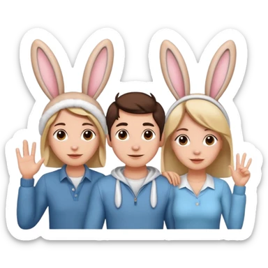Bunny ear Bunny ears style between husband and wifewith boyfriend and girlfriend sticker