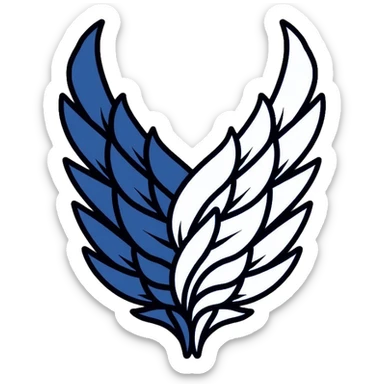 Survey Corps logo from Attack on Titan, Wings of Freedom emblem, overlapping blue and white wings sticker