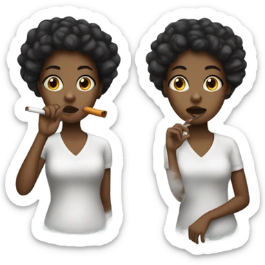 black girl with a cigarette in mouth  sticker