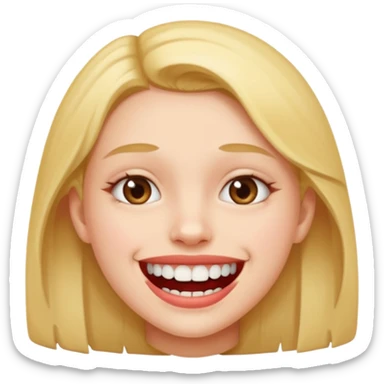 Girl with a underbite bottom teeth over top lip sticker