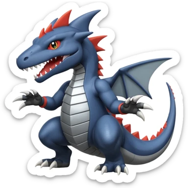 Tyrunt-Garchomp-Aggron-Axew-fusion sticker