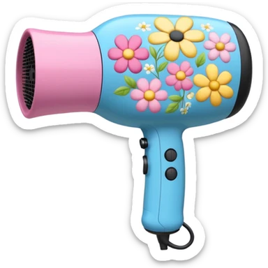 Cute Hair dryer, different flower designs and pattern sticker