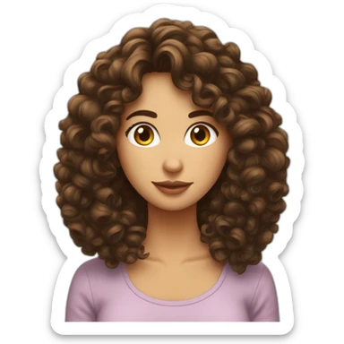 Une meuf brune avec des cheveux bouclé   sticker