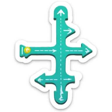 direction sign for road intersection sticker