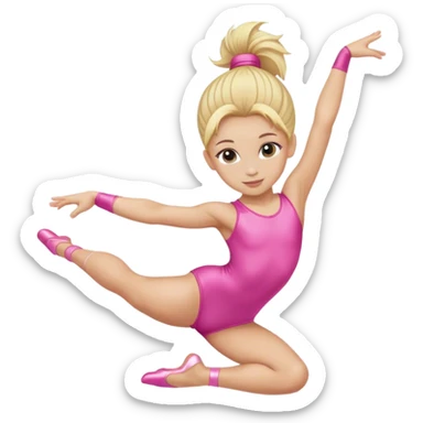 Pink dancer-gymnast with blonde hair (kids) sticker