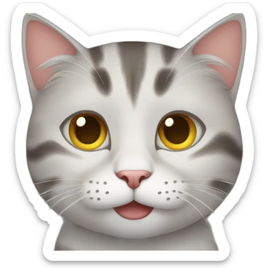 cat with a big smile and in a phone call sticker